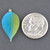 18mm Lampwork Leaf - Olivine and Aqua Blue Mix Matte