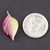 18mm Lampwork Leaf - Tourmaline Pink and Yellow Opal