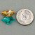 Art Deco Flower - Aqua Green (Vaseline) Transparent with White Opaque Core
