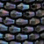 Faceted Drop - Bottom Cut - Jet Opaque with Blue/Purple Rainbow Luster Finish