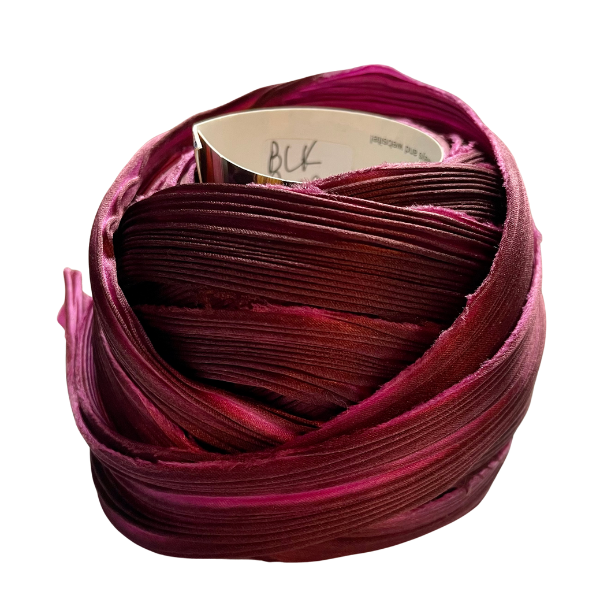 Shibori Ribbon - Black Raspberry