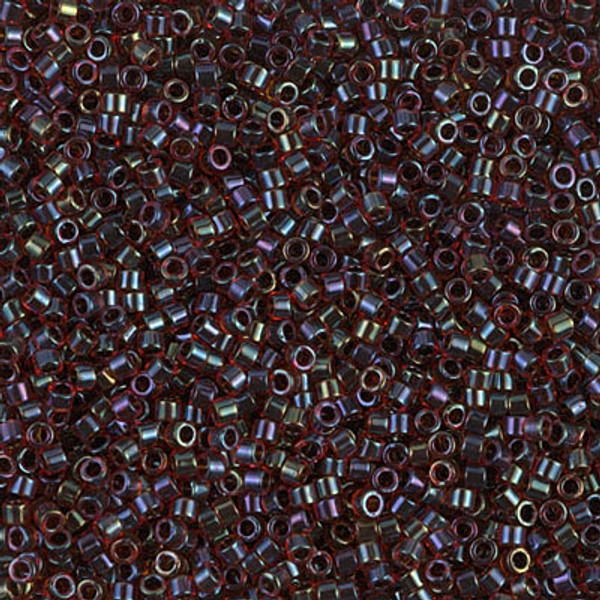 Delica Seed Bead - #0297 Garnet / Ruby Inside Color Lined Rainbow
