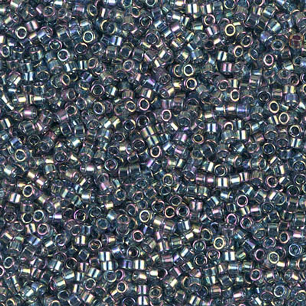 Delica Seed Bead - #0111 Blue Gray Transparent Gold Luster Rainbow