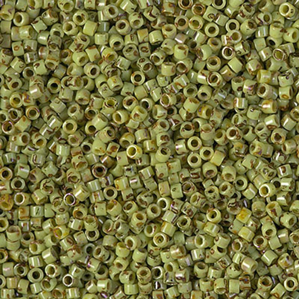 Delica Seed Bead - #2265 Chartreuse Opaque Picasso