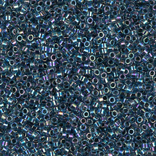 Delica Seed Bead - #0085 Blue / Aqua Inside Color Lined Rainbow
