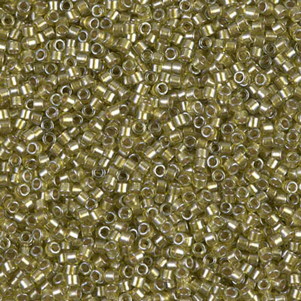 Delica Seed Bead - #0908 Beige / Chartreuse Inside Color Lined Sparkle