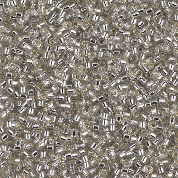 Delica Seed Bead - #1211 Gray Mist Transparent Silver-Lined