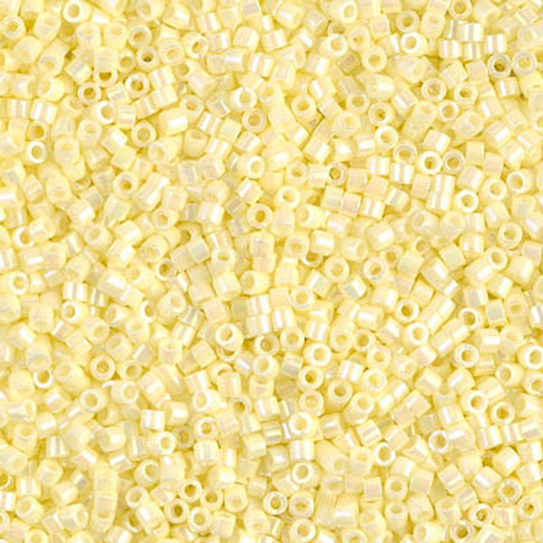 Delica Seed Bead - #1501 Pale Yellow Opaque Rainbow - *Discontinued*