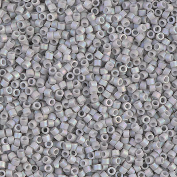 Delica Seed Bead - #1528 Light Smoke Opaque Rainbow Matte - *Discontinued*