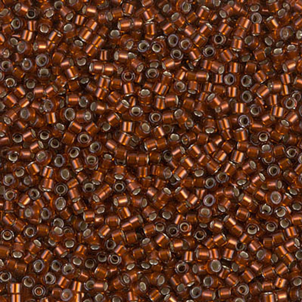 Delica Seed Bead - #1683 Dark Topaz Glazed Transparent Silver-Lined