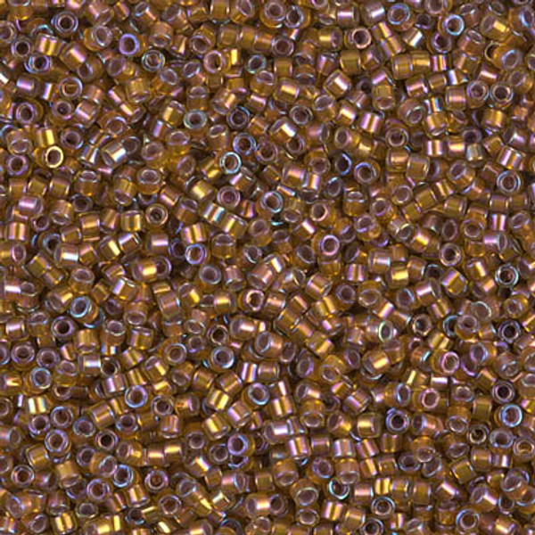 Delica Seed Bead - #1691 Dark Saffron Glazed Transparent Silver-Lined Rainbow