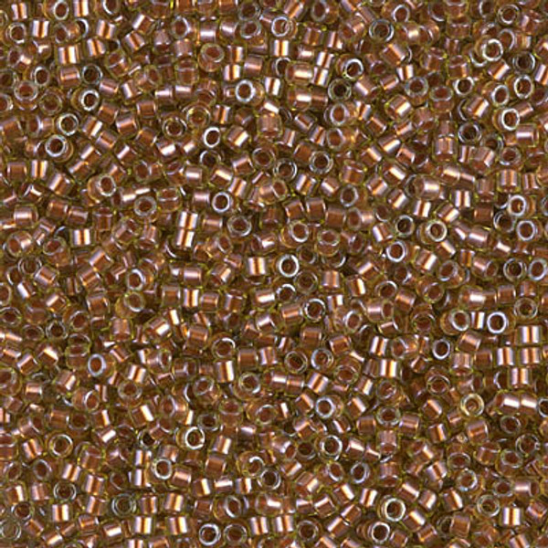 Delica Seed Bead - #1703 Copper Pearl / Chartreuse Inside Color Lined