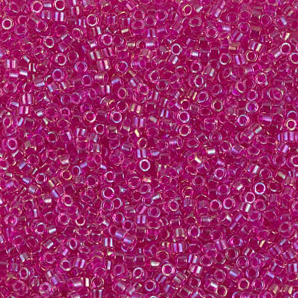 Delica Seed Bead - #1743 Hot Pink Inside Color Lined Rainbow