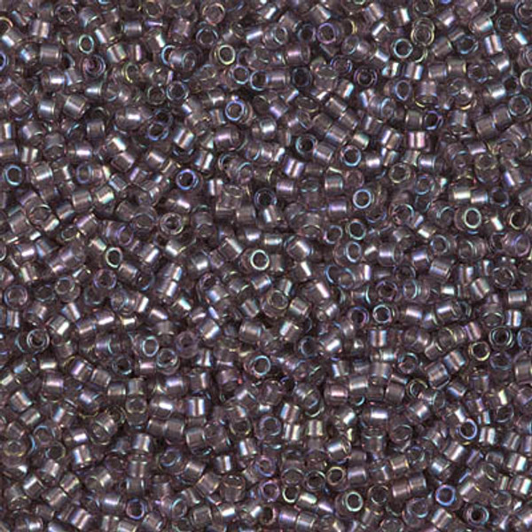 Delica Seed Bead - #1760 Smoky Amethyst Inside Color Lined Rainbow Sparkle