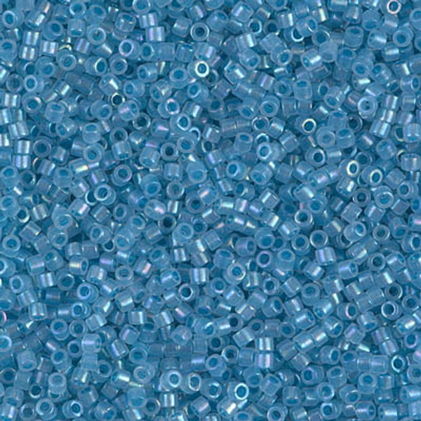 Delica Seed Bead - #1761 Sky Blue / Opal Inside Color Lined Rainbow Sparkle