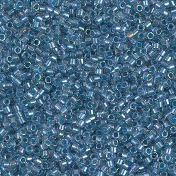 Delica Seed Bead - #1762 Sky Blue Inside Color Lined Rainbow Sparkle