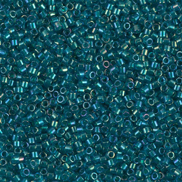 Delica Seed Bead - #1764 Emerald / Aqua Inside Color Lined Rainbow