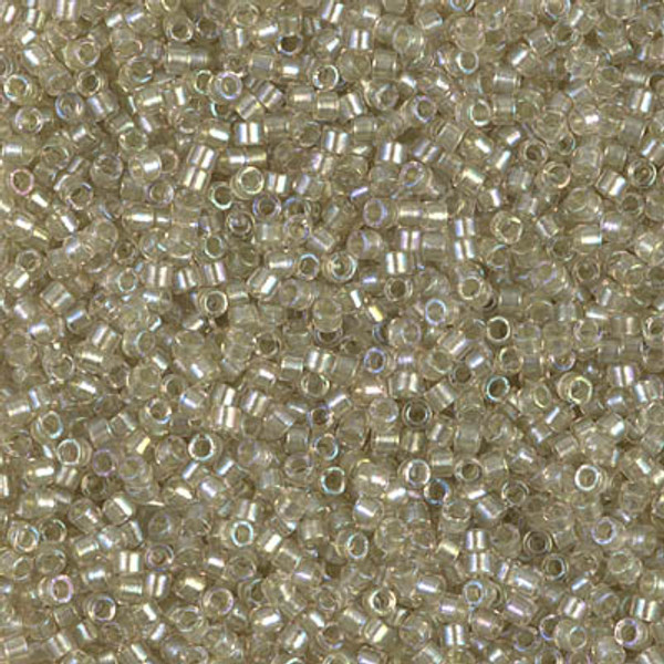 Delica Seed Bead - #1766 Celery / Light Tea Rose Inside Color Lined Rainbow Sparkle