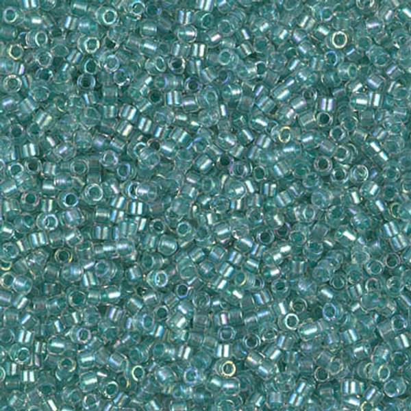 Delica Seed Bead - #1767 Aqua Green Inside Color Lined Rainbow Sparkle
