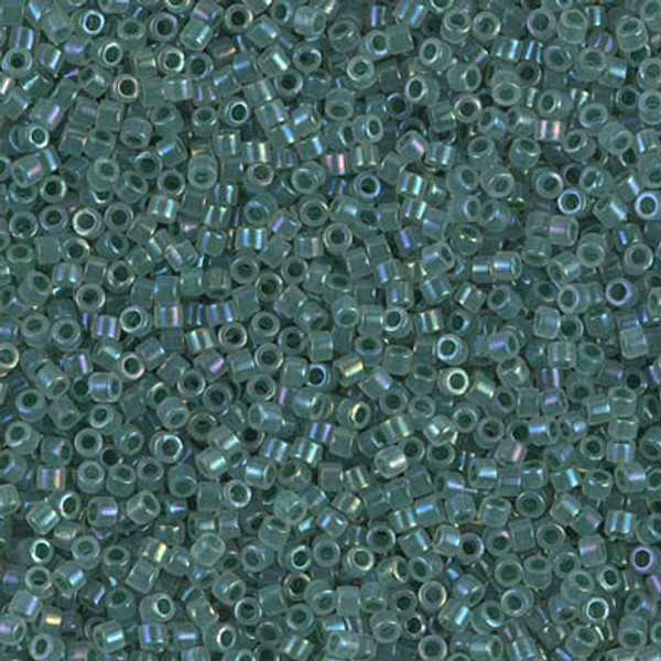 Delica Seed Bead - #1768 Forest Green / Opal Inside Color Lined Rainbow