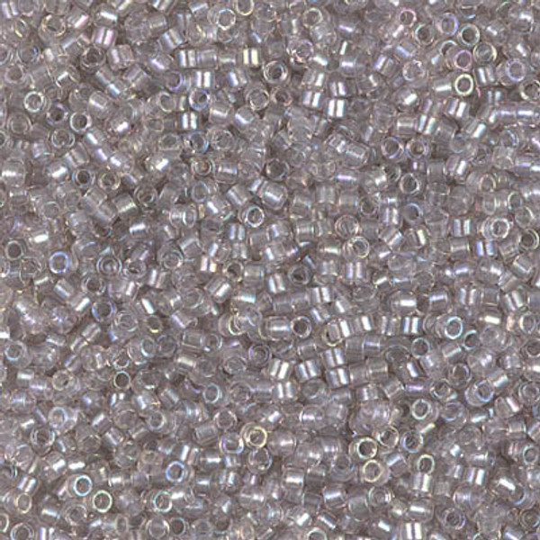 Delica Seed Bead - #1771 Pewter / Light Tea Rose Inside Color Lined Rainbow Sparkle