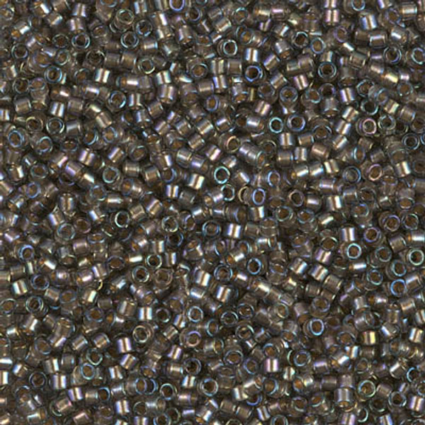 Delica Seed Bead - #1773 Beige / Gray Inside Color Lined Rainbow Sparkle