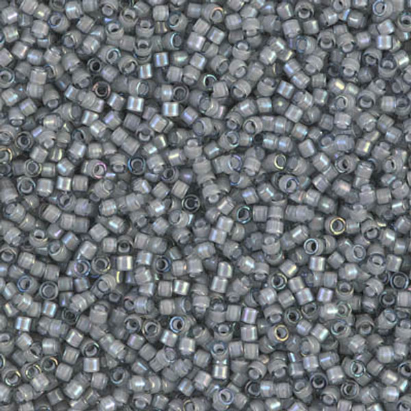 Delica Seed Bead - #1793 White / Gray Inside Color Lined Rainbow