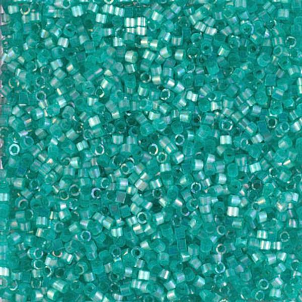 Delica Seed Bead - #1869 Silk Inside Dyed Aqua Green Rainbow