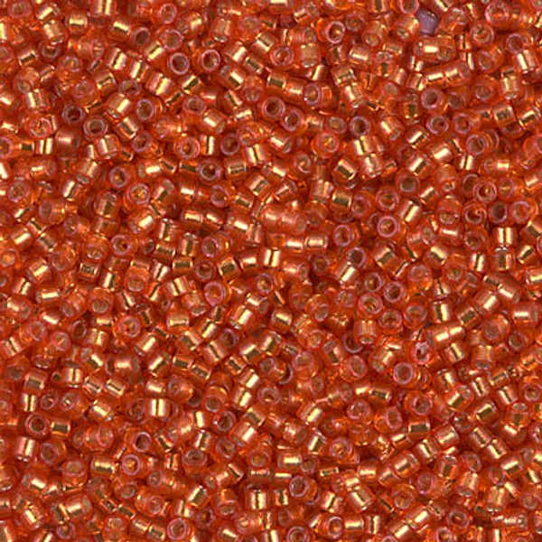 Delica Seed Bead - #2158 Duracoat Dyed Clementine Transparent Silver-Lined