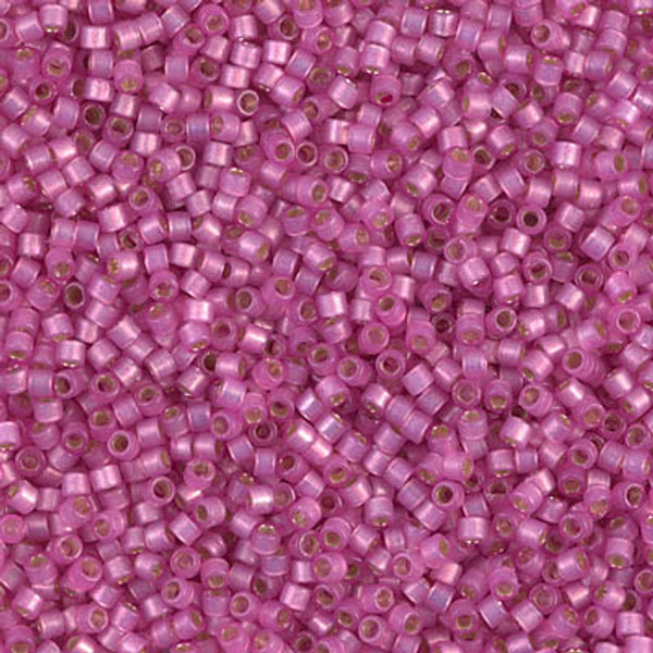 Delica Seed Bead - #2174 Duracoat Dyed Pink Parfait Transparent Silver-Lined Semi-Matte