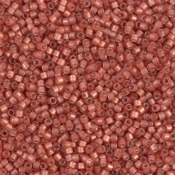 Delica Seed Bead - #2178 Duracoat Dyed Papaya Transparent Silver-Lined Semi-Matte