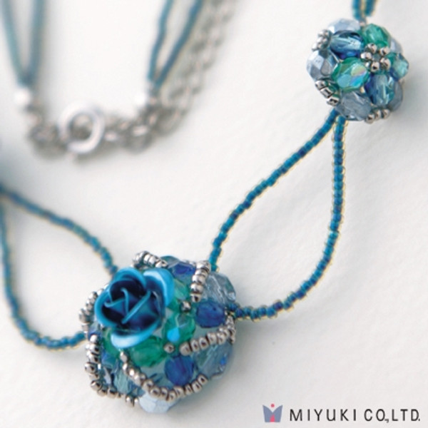 Miyuki Azure Rose Necklace Kit