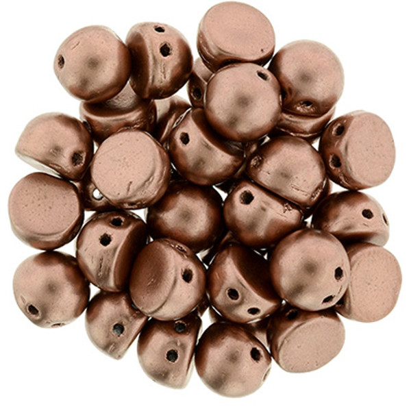 CzechMates 2-Hole Cabochon - #K0178 Bronze Copper Metallic Matte