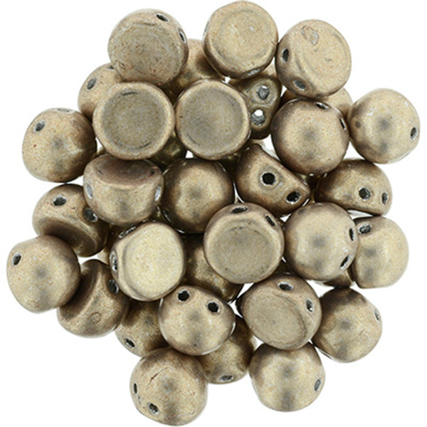 CzechMates 2-Hole Cabochon - #77056 ColorTrends: Saturated Metallic Hazelnut