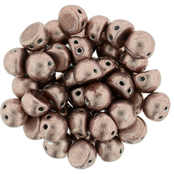 CzechMates 2-Hole Cabochon - #77057 ColorTrends: Saturated Metallic Pale Dogwood