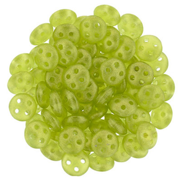 CzechMates 4-Hole QuadraLentil - #MSG5023 Sueded Gold Olivine