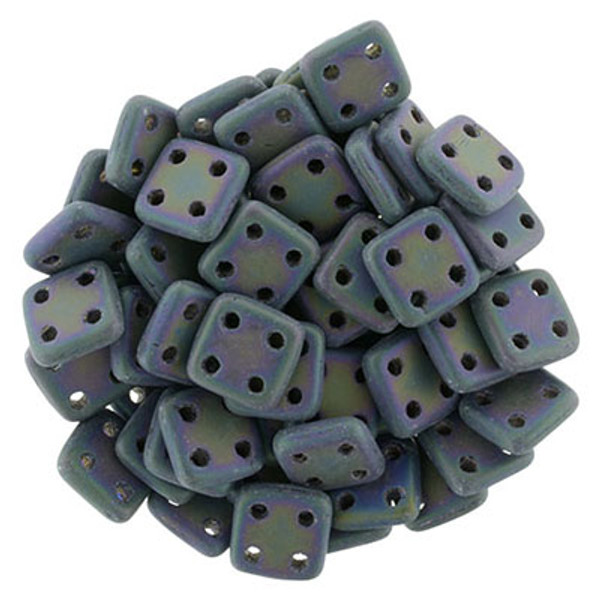 CzechMates 4-Hole QuadraTile - #21195 Purple Rainbow Matte