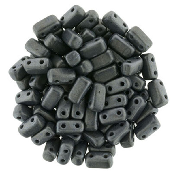 CzechMates 2-Hole Brick - #M14400 Hematite Matte