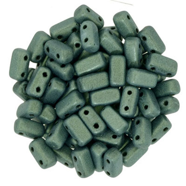 CzechMates 2-Hole Brick - #79051 Metallic Suede Light Green