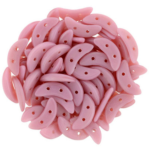CzechMates 2-Hole Crescent - #74020 Coral Pink