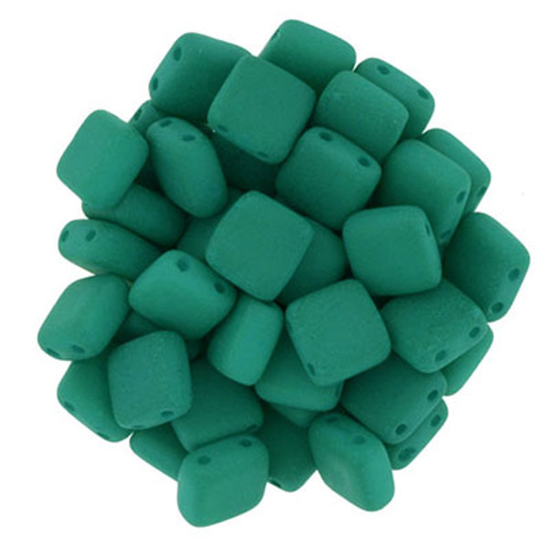 CzechMates 2-Hole Square Tile - #25128 Neon Emerald