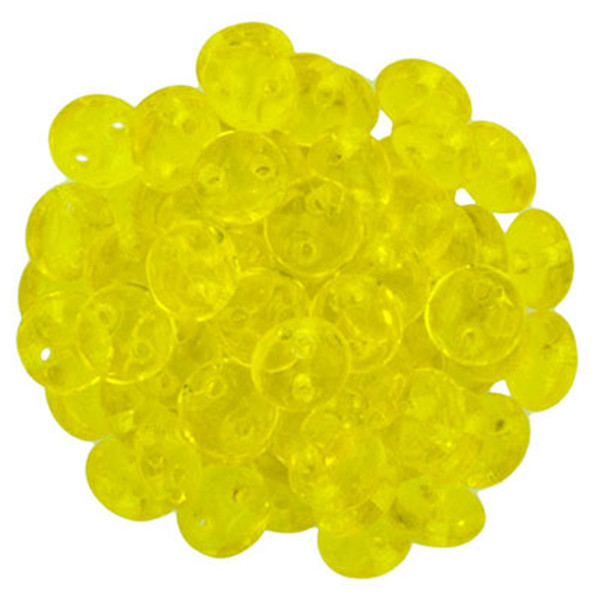 CzechMates 2-Hole Lentil - #8001 Lemon Transparent