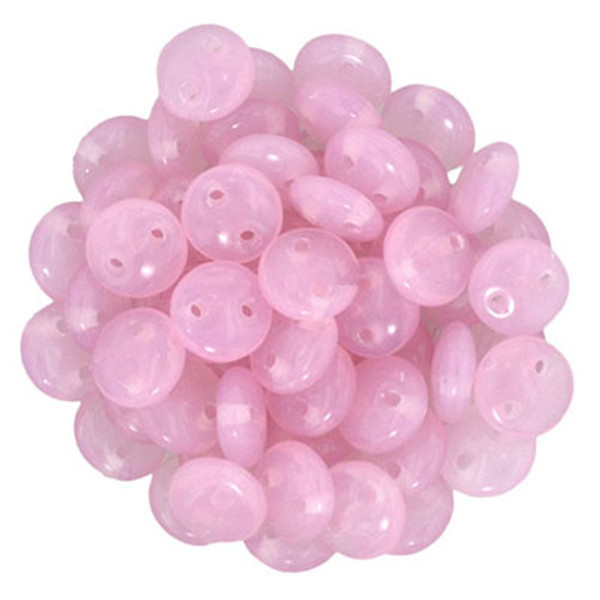 CzechMates 2-Hole Lentil - #71010 Milky Pink