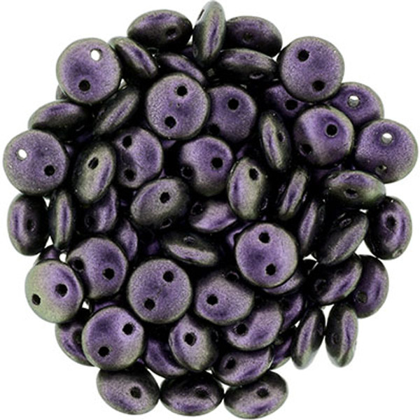 CzechMates 2-Hole Lentil - #94101 Polychrome Black Currant