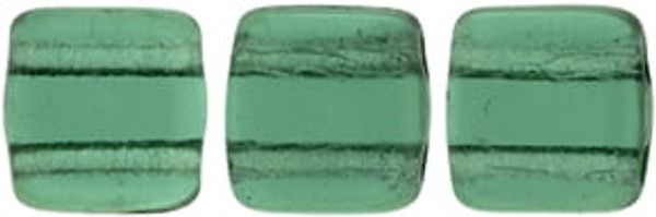 CzechMates 2-Hole Square Tile - #5031 Prairie Green (50pcs)