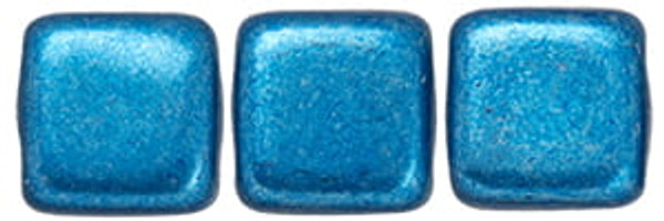 CzechMates 2-Hole Square Tile - #06B03 Saturated Metallic Nebulas Blue (50pcs)