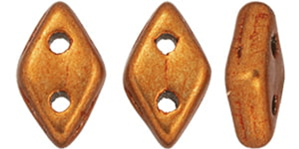 CzechMates 2-Hole Diamond - #06B06 ColorTrends: Saturated Metallic Russet Orange