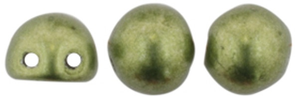 CzechMates 2-Hole Cabochon - #08A06 ColorTrends: Sueded Gold - Fern