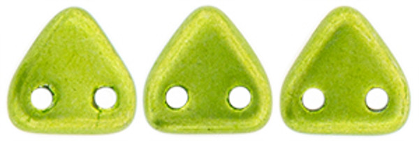 CzechMates 2-Hole Triangle - #05A09 ColorTrends: Saturated Metallic Lime Punch