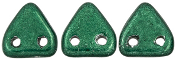 CzechMates 2-Hole Triangle - #06B05 ColorTrends: Saturated Metallic Martini Olive